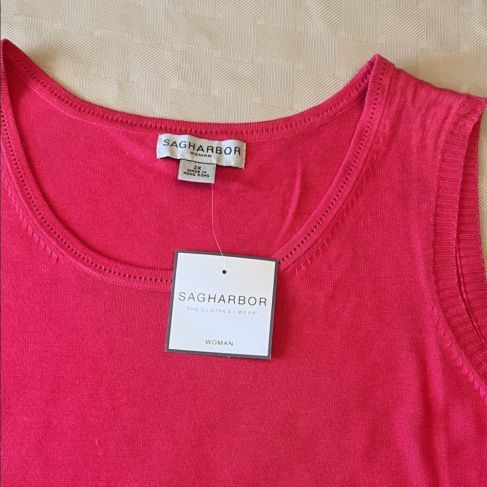 NWT Sag Harbor pink Tank Top size 2X - Picture 8 of 8
